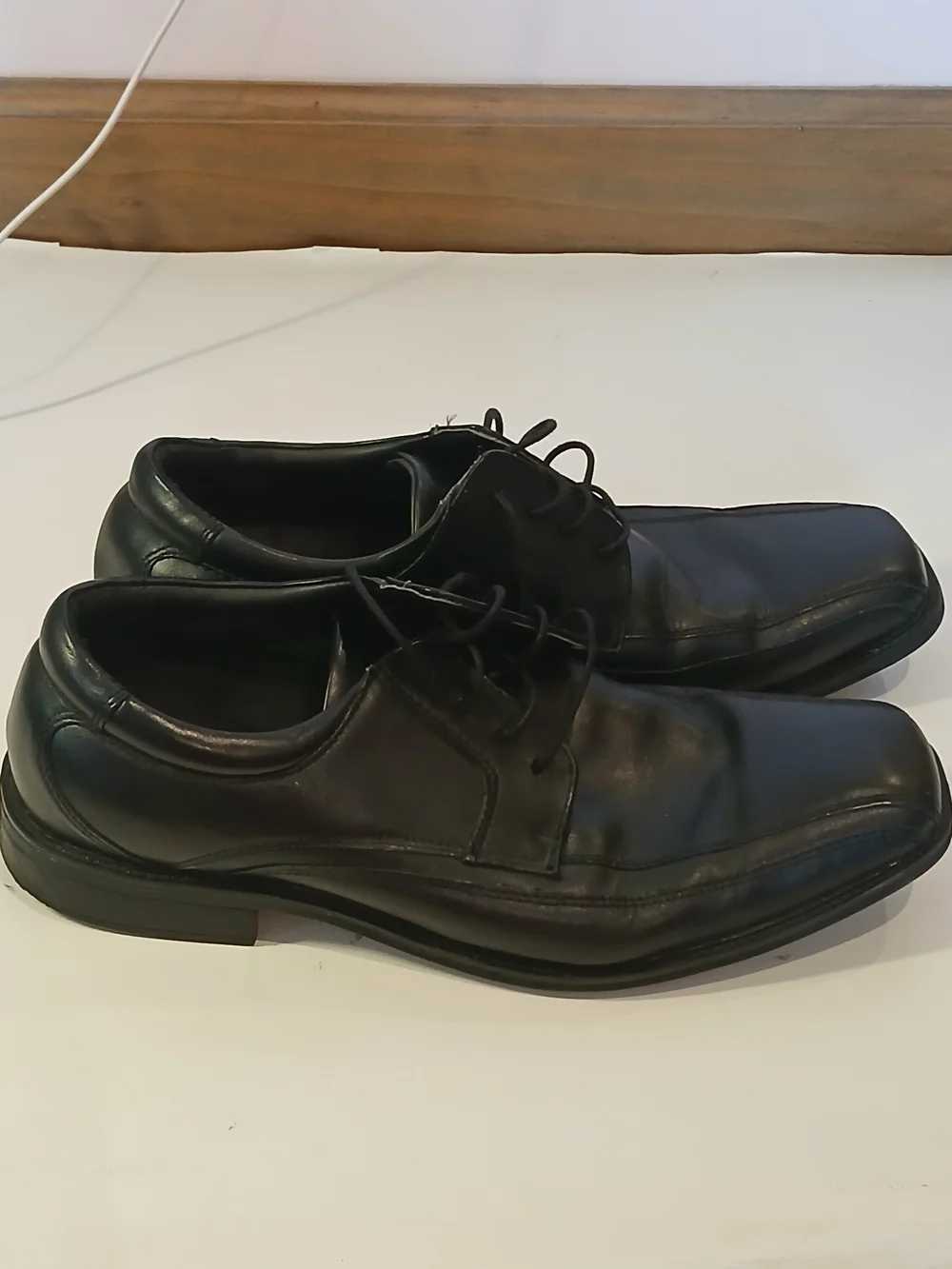DOCKERS Mens Black Leather Lace-Up Dress Shoes 13M